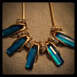 Gold & Teal Statement Necklace